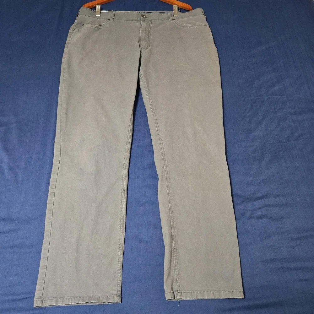 Member's Mark Pants Mens 40x32 Gray Mason 5 Pocket Straight Fit Stretch Chino